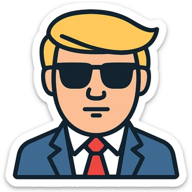 Donald Trump wearing sunglasses sticker