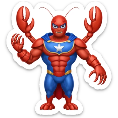 a lobster dressed as a superhero 🦞 sticker