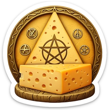 cheese witchcraft occult pentagram sticker