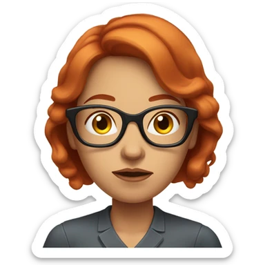 red hair woman nutritionist with glasses sad with no money sticker