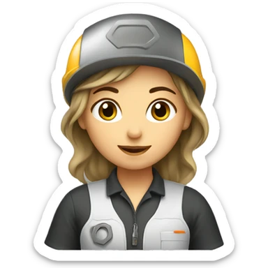 car mechanic girl sticker