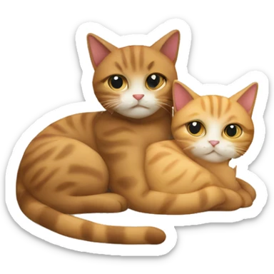 Two cats cuddling  sticker