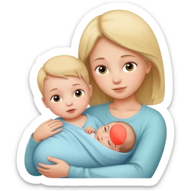 newborn baby with mother sticker