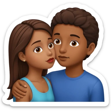 Puerto rican boy kissing girl sticker