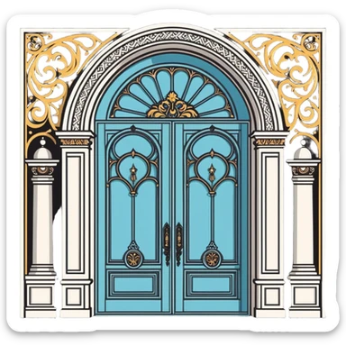 2 gigantic and open royal doors sticker
