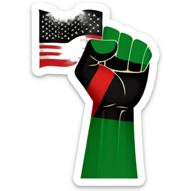 Black Power Fist and “Red and Black and Green” and “Red and Black and Green Flag”- Juneteenth - “Freedom is NOT free! It Has a Cost!” sticker
