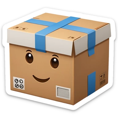 closed cardboard box with tape sticker