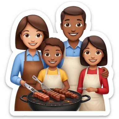 Turkish beautiful finished family and make grill time  sticker