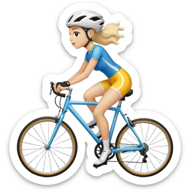 Girl cycling  sticker