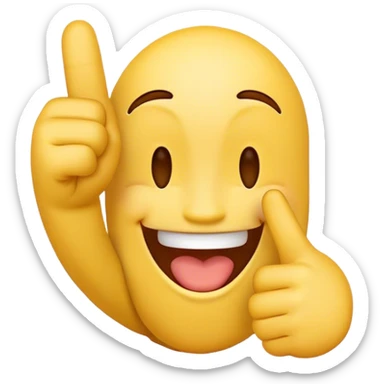 A laughing emoji putting up the middelvinger sticker