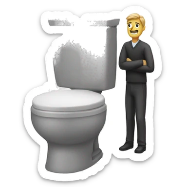 Toilet with man in it sticker