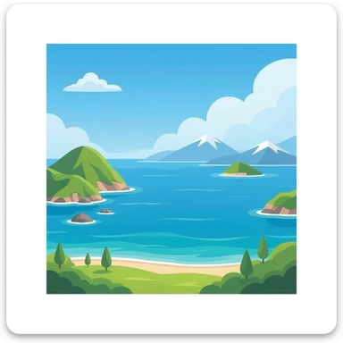 Island with beautiful sea sticker