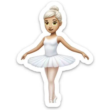Pale holographic white ballerina  sticker