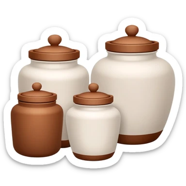 care white and brown jars sticker