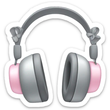 grey headphones with light pink bow sticker