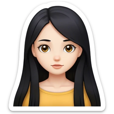 Girl with straight hair long  sticker