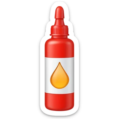 red glue bottle sticker