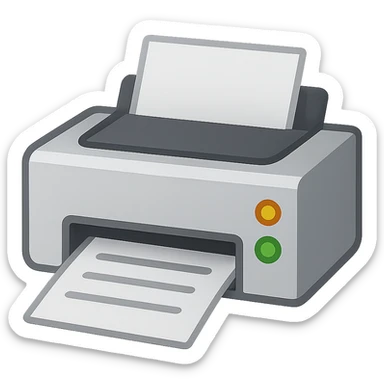 A printer emoji in general style sticker