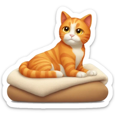 Orange cat cozy time sticker