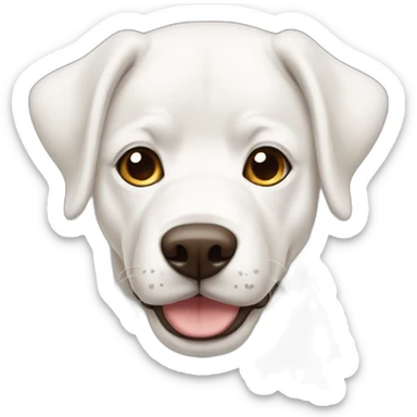 White alabai with chopped ears and far brown eyes sticker