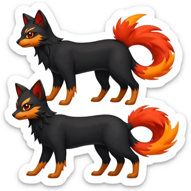 Zorua-Houndour-Litten-Fakémon-hybrid-creature (full body)  sticker