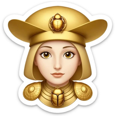 Petit bonhomme au chapeau d'or au scarabée dorée sticker