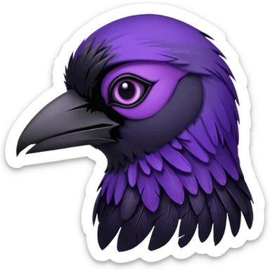 raven with purple eyes sticker