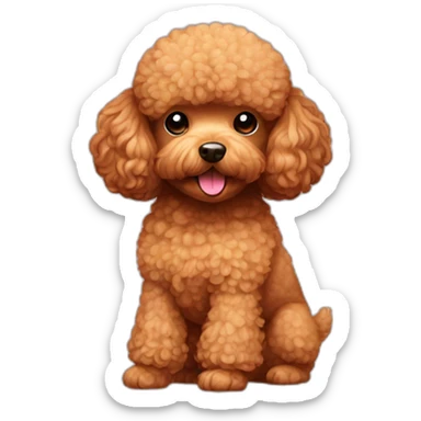 Light brown toy poodle in a toilet sticker