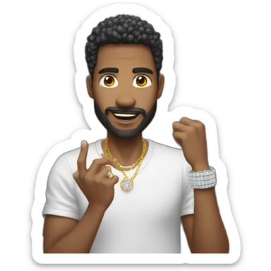 hombre blanco mostrando un anillo de diamantes sticker