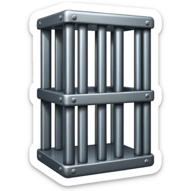 If there was a jail cell emoji in iOS, how would you design and iOS style emoji. Create an jail cell emoji with no prisoner. (Not a cage must be 4 rods facing) sticker