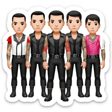 Whole rammstein band standing as a group sticker