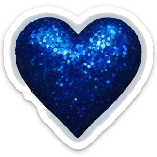 Dark blue sparkly heart sticker