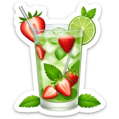 Mojito strawberry sticker