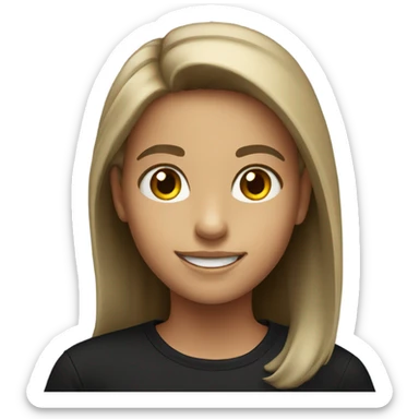 smiling girl in black shirt sticker