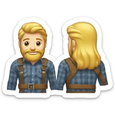 blond lumberjack and bodubuilding sticker