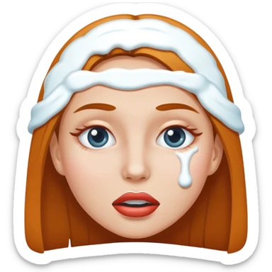 white icing on woman just on the mouth and eye area sticker