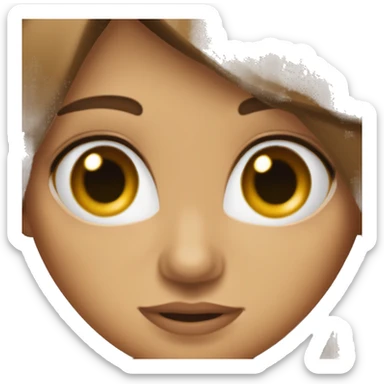 Chica con pelo marrón ojos castaño oscuro,de piel blanca hiñando un ojo sticker