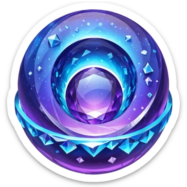 planet, Crystal Planet, surface covered in glowing crystals, have ring sticker