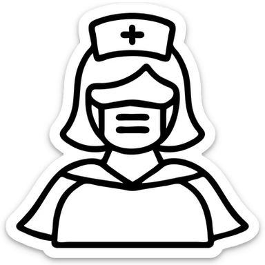 Nurse hero with medical mask sticker