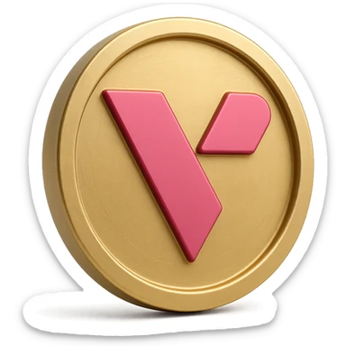 Create a flat, muted gold token emoji with the provided company logo centered. The token should be flat, gold, and have a soft, non-reflective finish, with the logo in the center. sticker