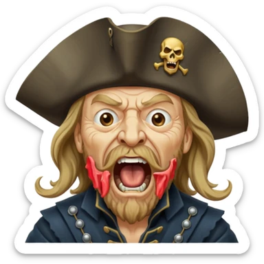 barbossa screaming sticker
