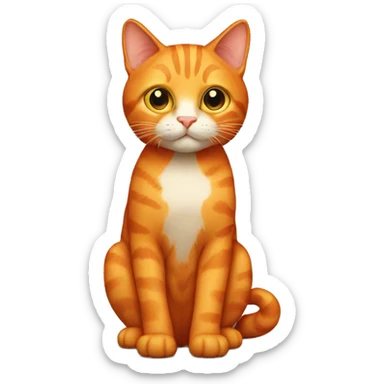 complete orange cat  sticker
