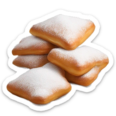 Beignets sprinkled with powdered sugar sticker