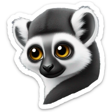 lemur-hoodie-black-tail sticker