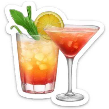 fancy cocktail sticker
