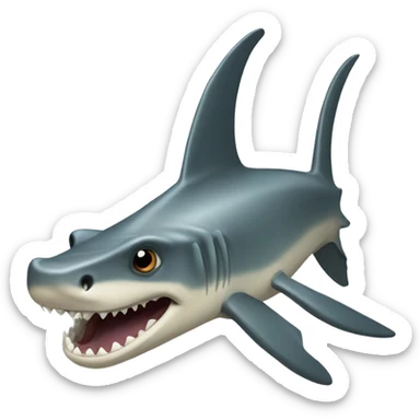 Hammerhead shark with alligator tail sticker