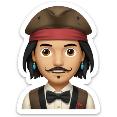 jack sparrow with bowtie sticker