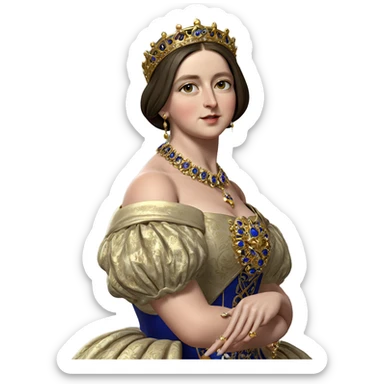 elegant girl in royal attire sticker