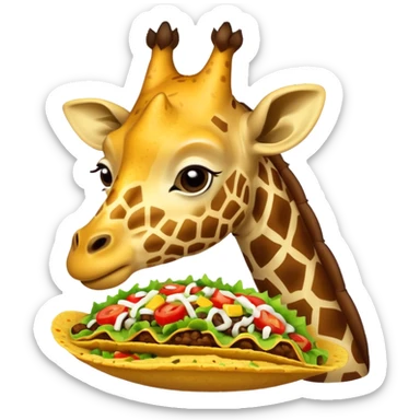 taco eating giraffe sticker
