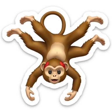 Monkey doing a backflip sticker